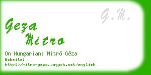 geza mitro business card