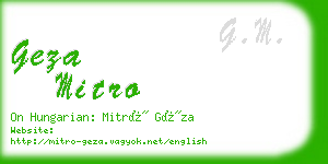 geza mitro business card